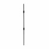 Nuvo Iron in Square x 44in Long Black Steel Interior Balusters - Double Ball and Sphere, 12PK SQI2BS-MP12